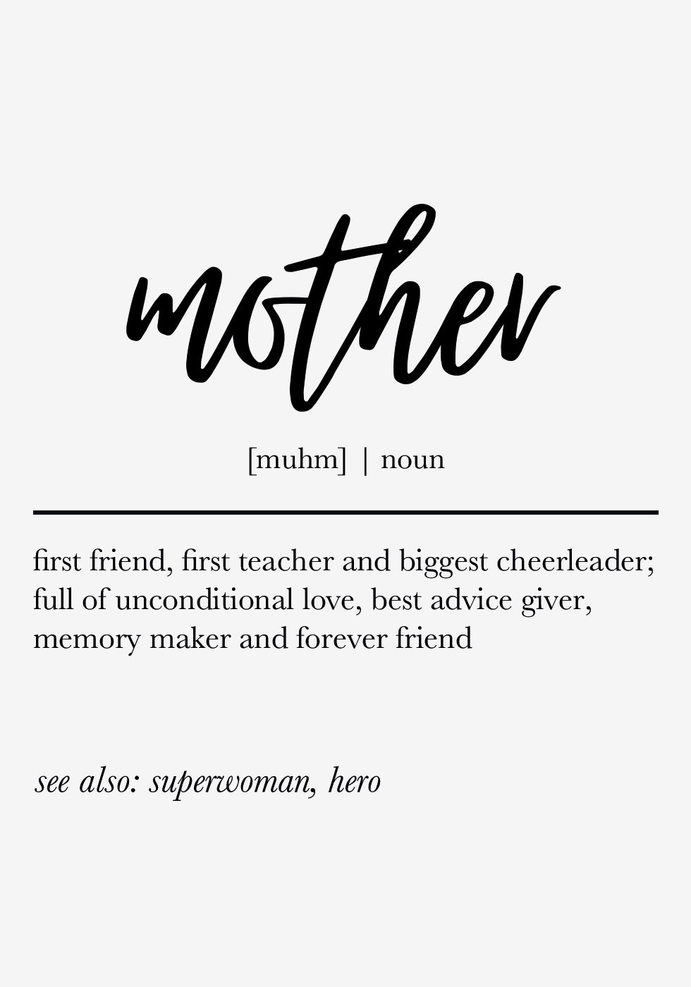 Mother Definition Print Plakat - Posterbox.dk