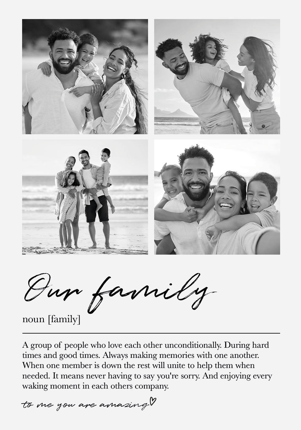 Personalized Our Family Plakat - Posterbox.dk