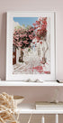 Pink Flower Trees in a Picturesque Alley Plakat - Posterbox.dk