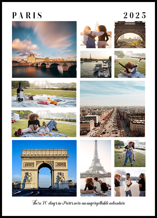 Travel Memories Personalized Photo Collage Plakat - Posterbox