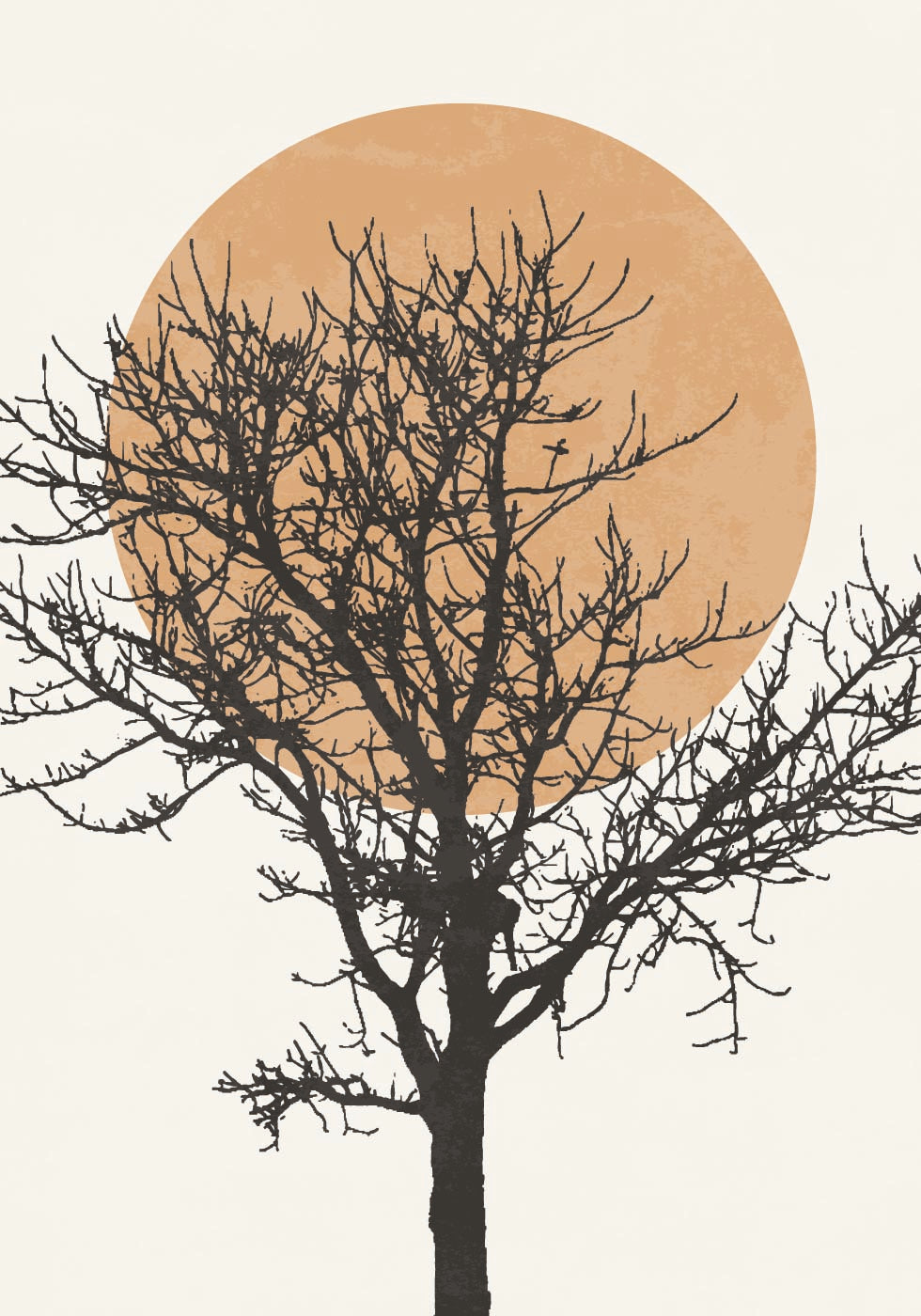 Tree Silhouette and Sun Plakat - Posterbox.dk