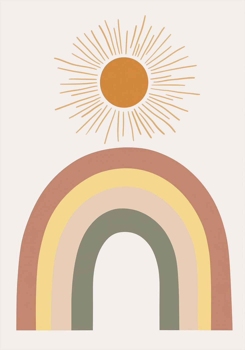 Warm Rainbow and Sunbeam Plakat - Posterbox.dk