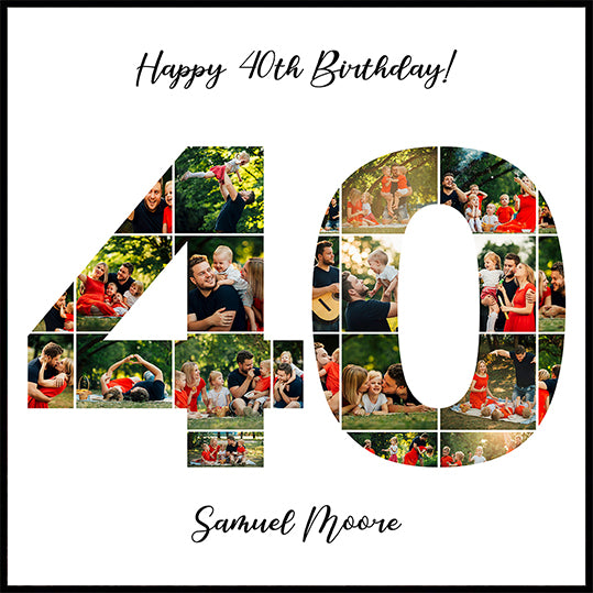 40th Birthday Photo Collage Personal - Posterbox