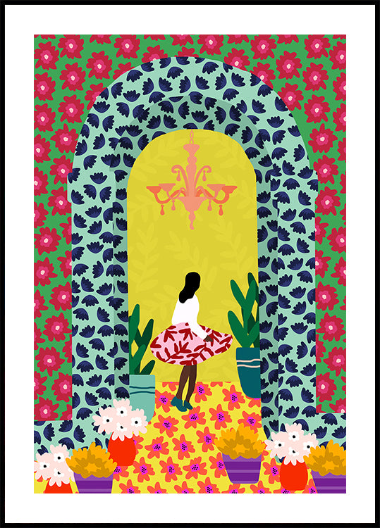 Floral Portal Girl - Posterbox
