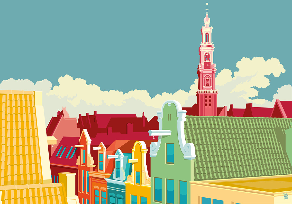 Amsterdam Jordaan Westerkerk Plakat - Posterbox