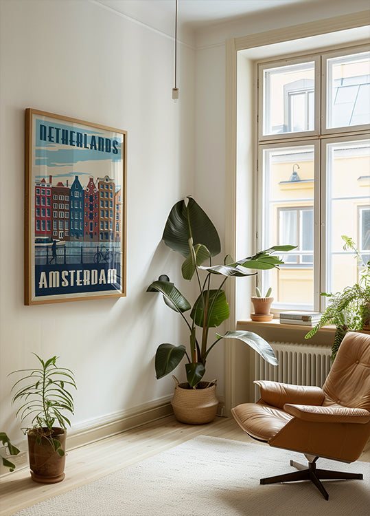 Amsterdam Travel Print Plakat - Posterbox