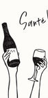 Hands holding a wine bottle and a wine glass with the text "Cheers!" in French Plakat - Posterbox