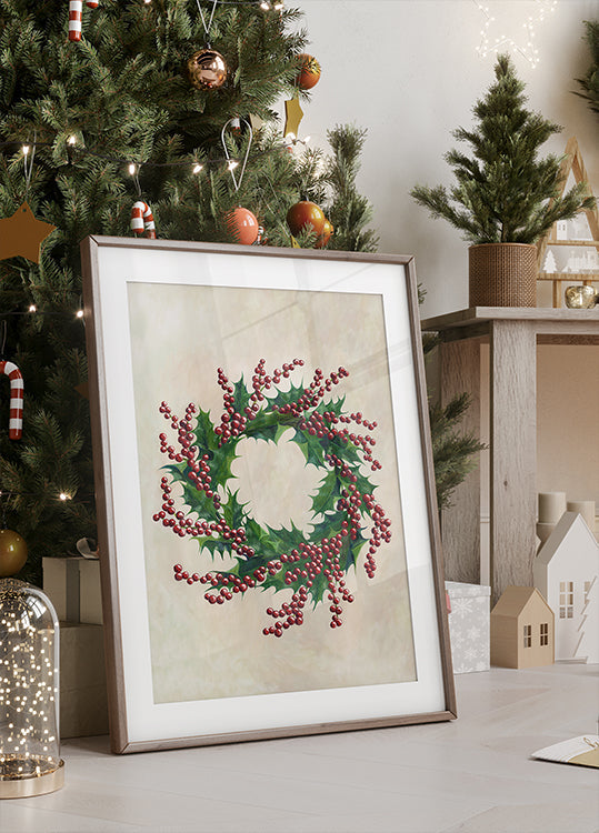 Holly wreath Plakat - Posterbox