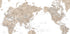 Pacific centered world map in taupe Plakat - Posterbox