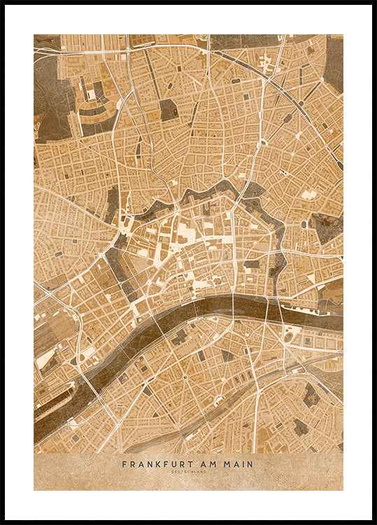 Sepia vintage map of Essen Germany Plakat - Posterbox