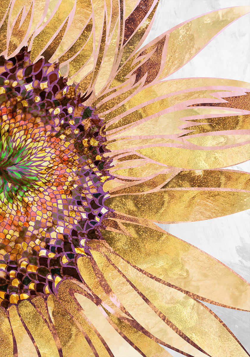 Golden sunflower Plakat - Posterbox