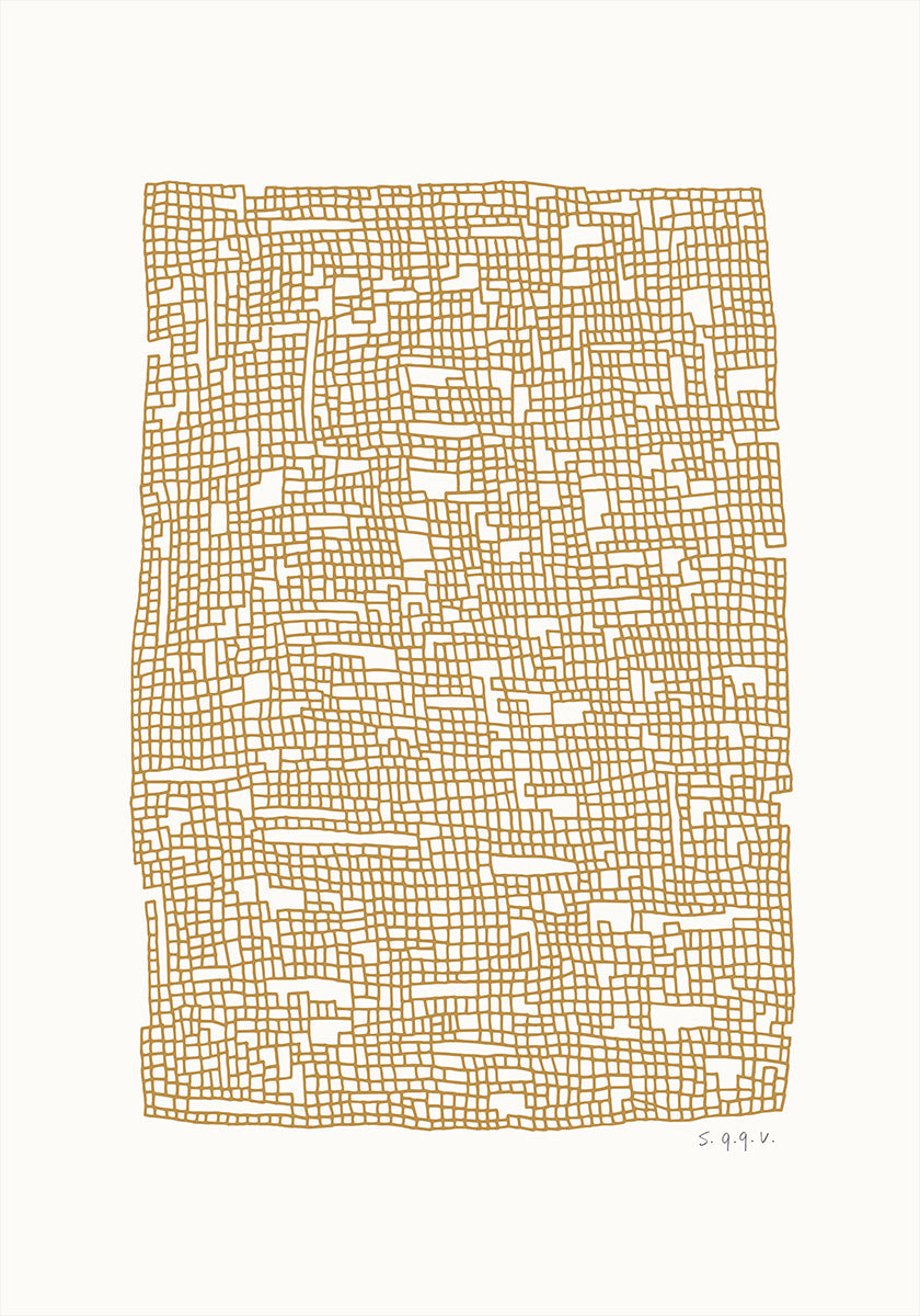 Grid Dark Oker Plakat - Posterbox