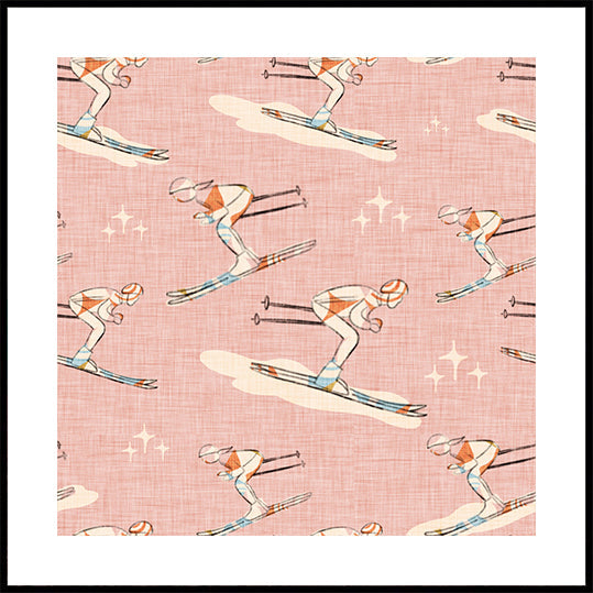 Winter Sports   Retro Vintage Ski Blue.png Plakat - Posterbox