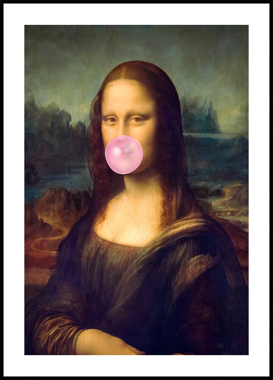 Mona Lisa Bubble Gum Plakat - Posterbox