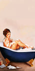 Bathtub Drinks: Pinup Girl Drinking In Bathroom (NEW) - Posterbox