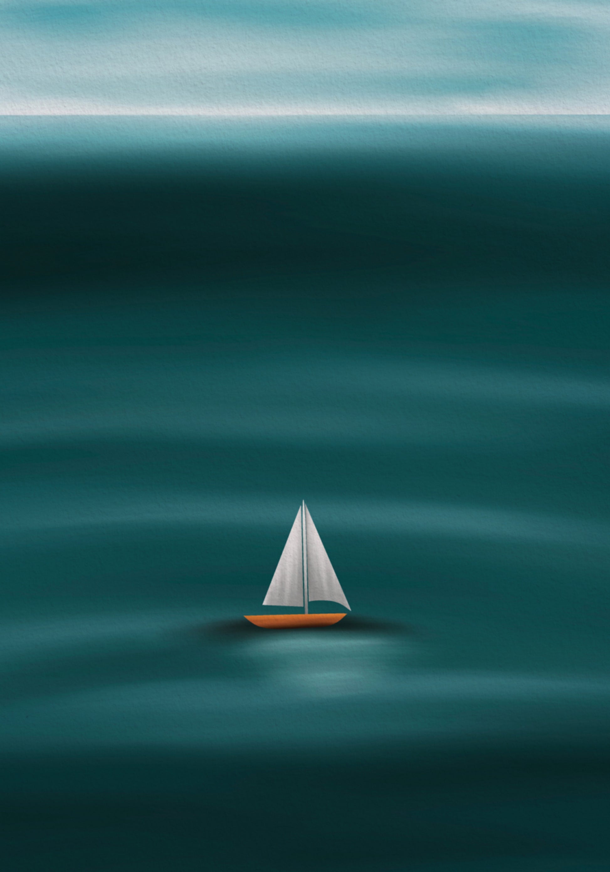 Einsames Segelbootmeer