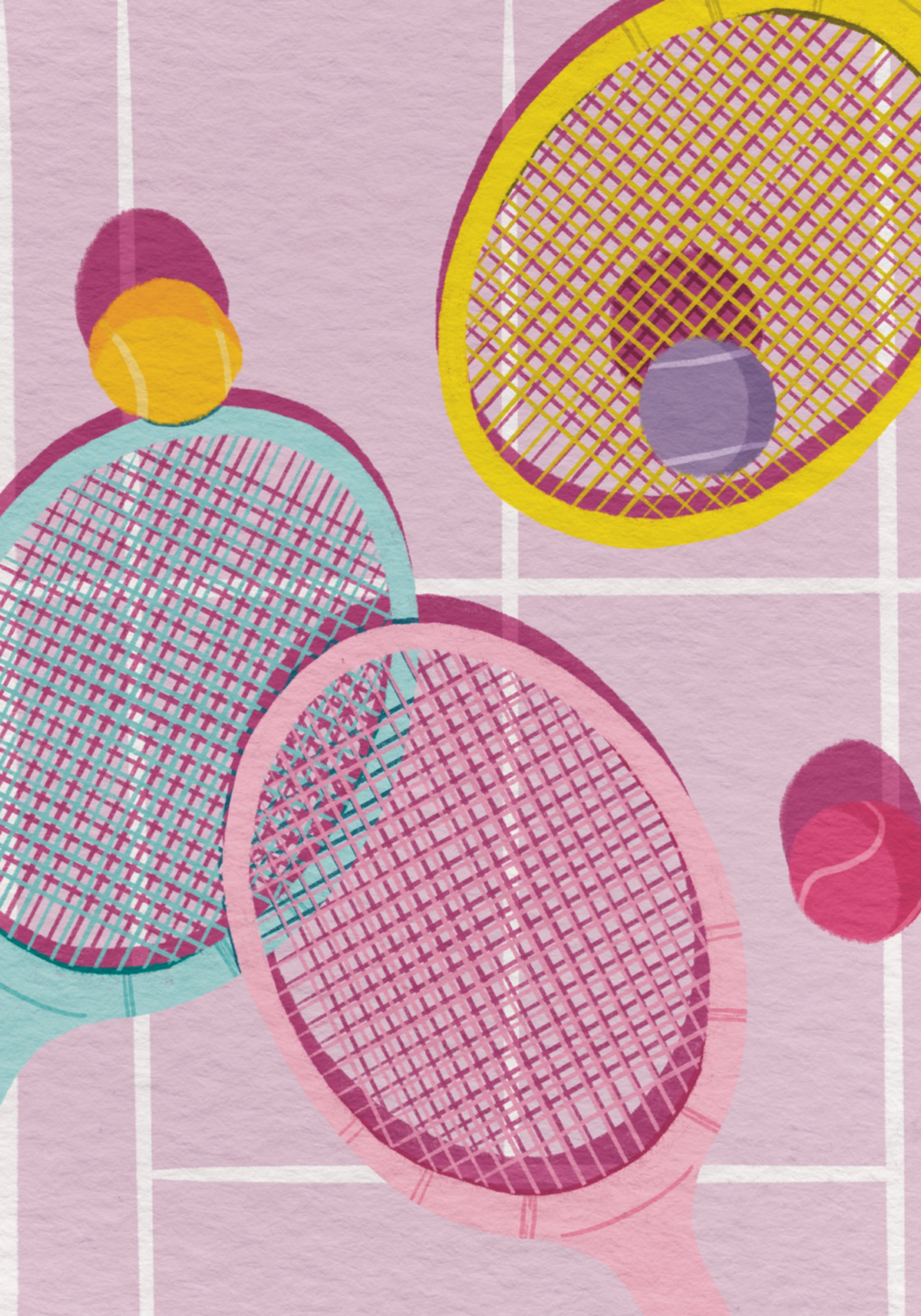 Verspielte Tennisschläger