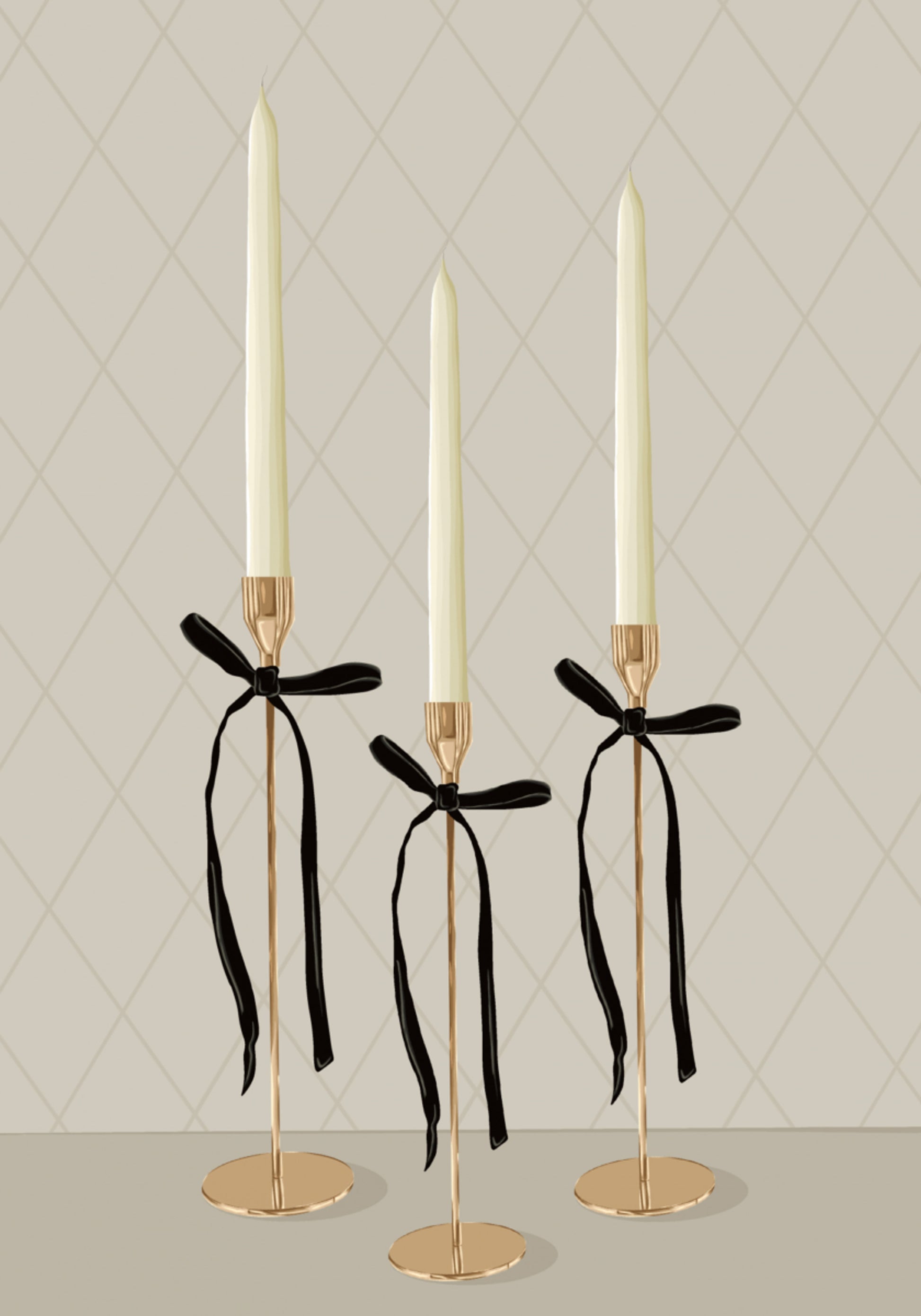 Elegante goldene Spitzkerzen