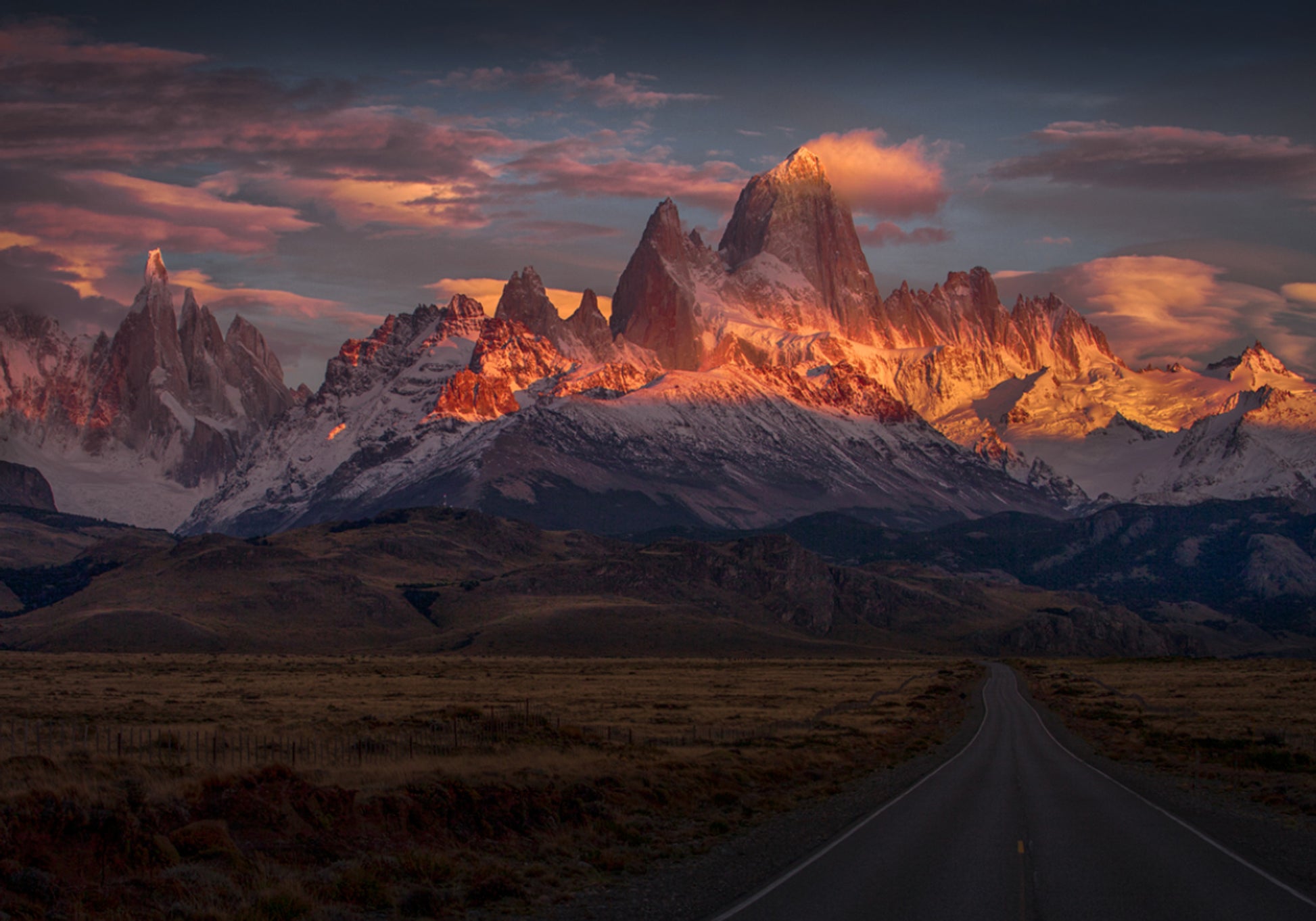 Goldener Patagonien-Sonnenuntergang