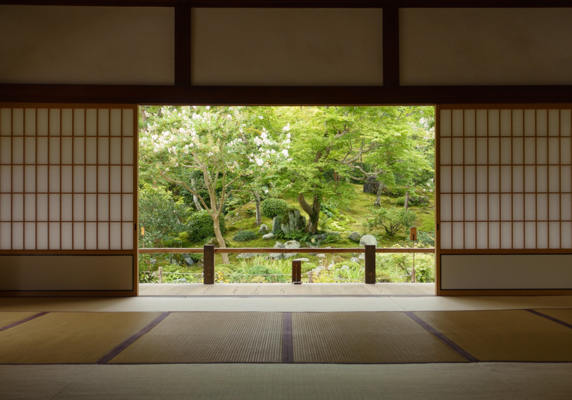 Blick auf den Zen-Garten