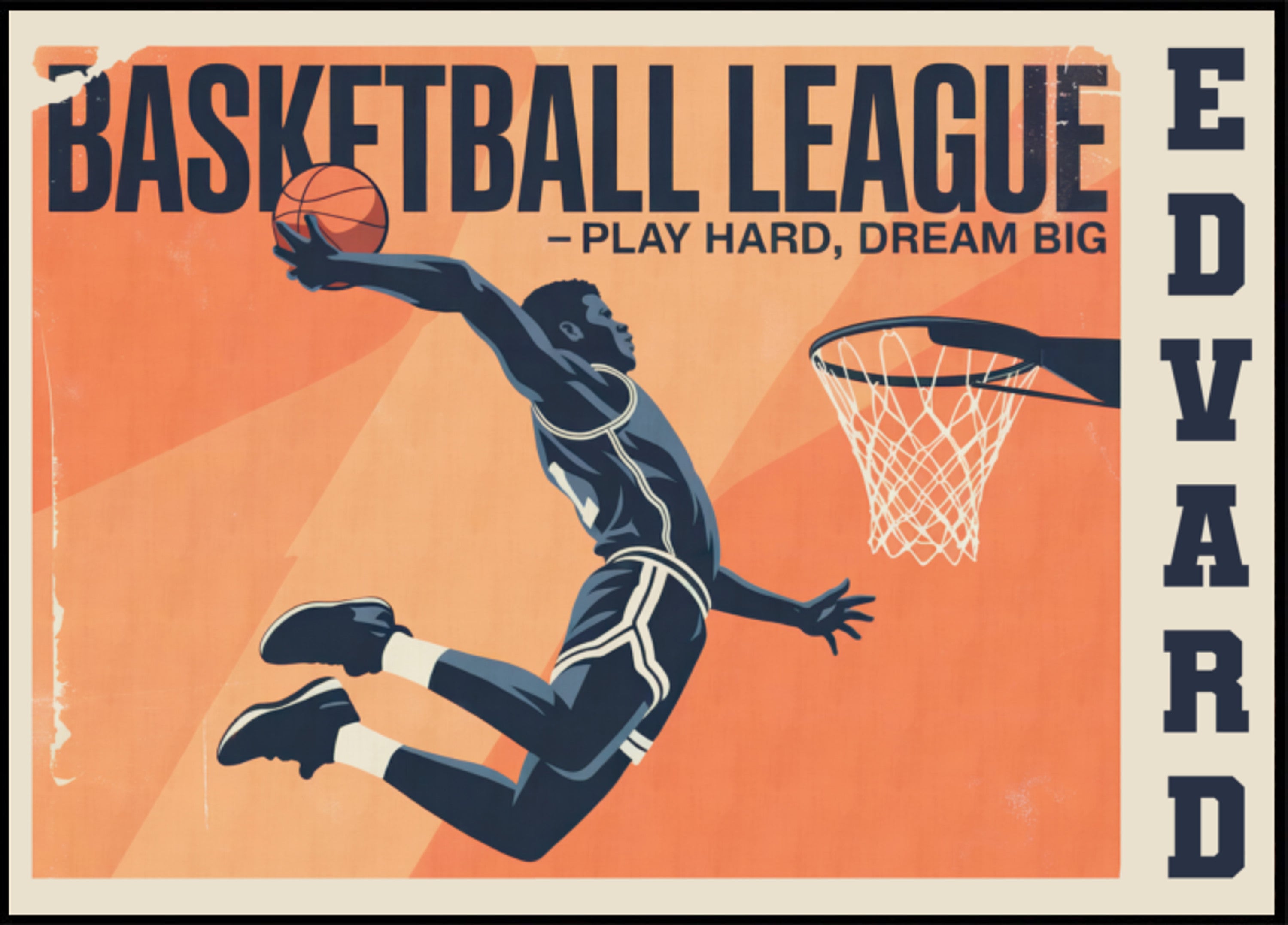 Vintage-Basketballspielplakat