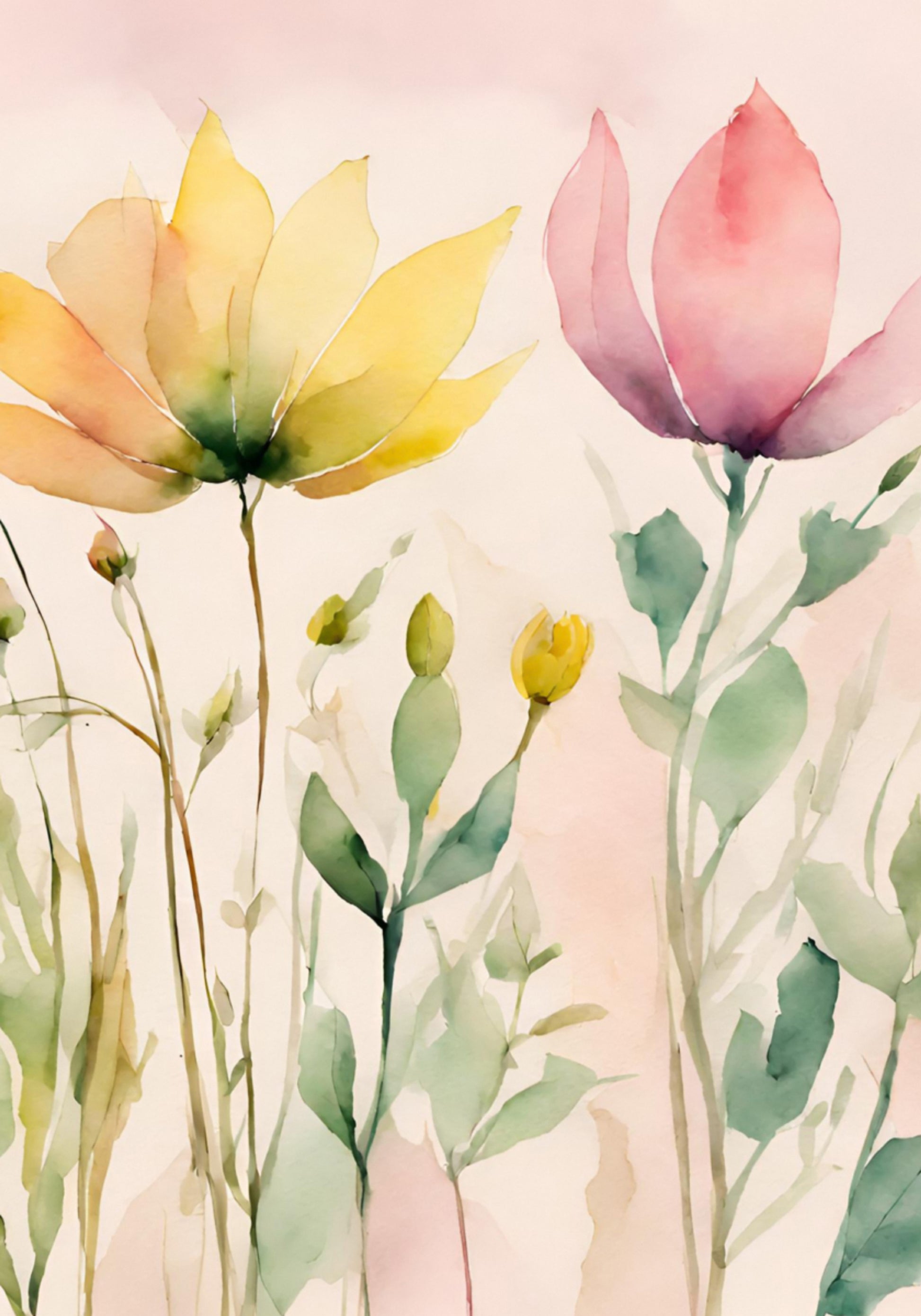 Weiche Aquarellblumen