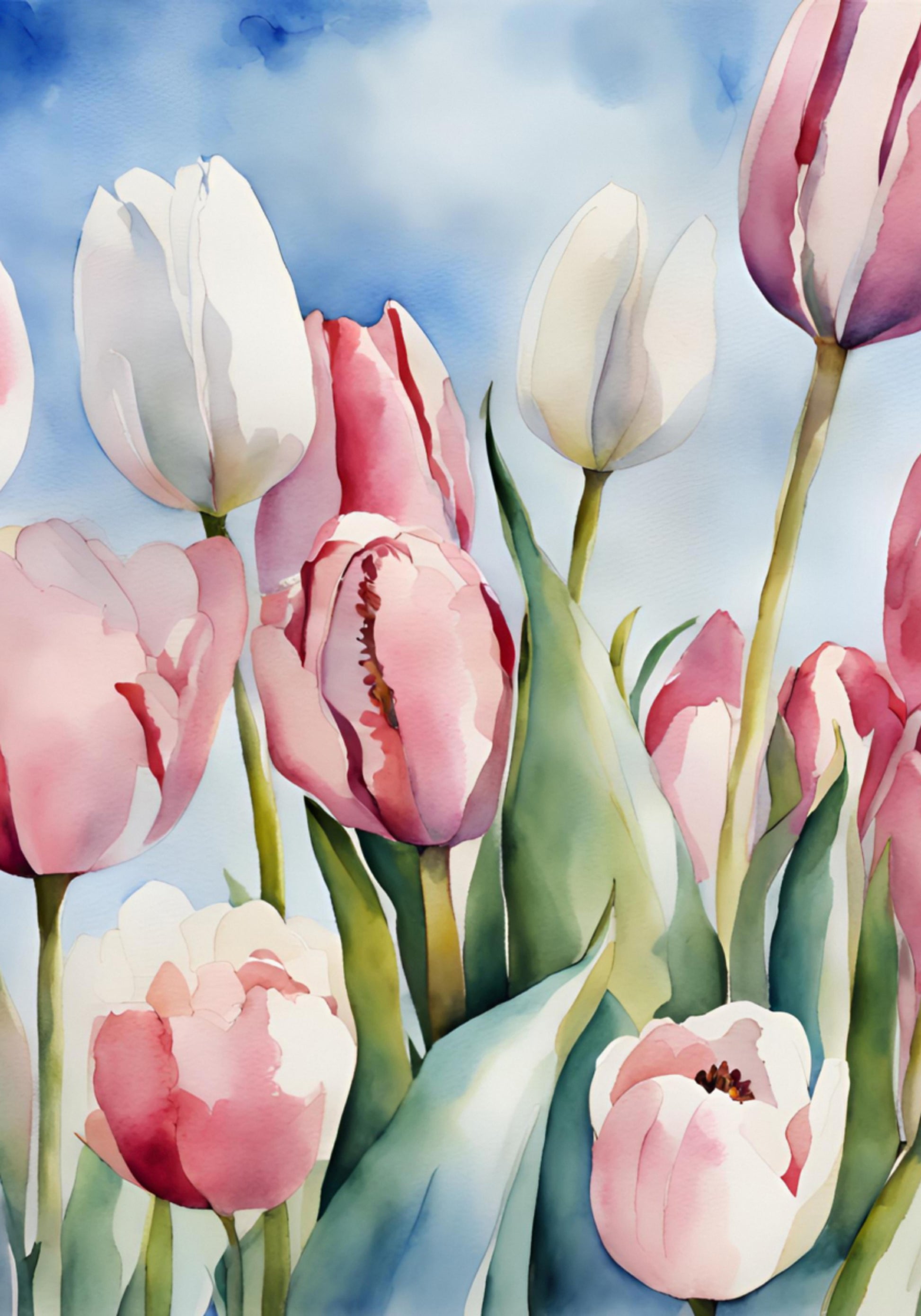 Aquarell Frühlingstulpen