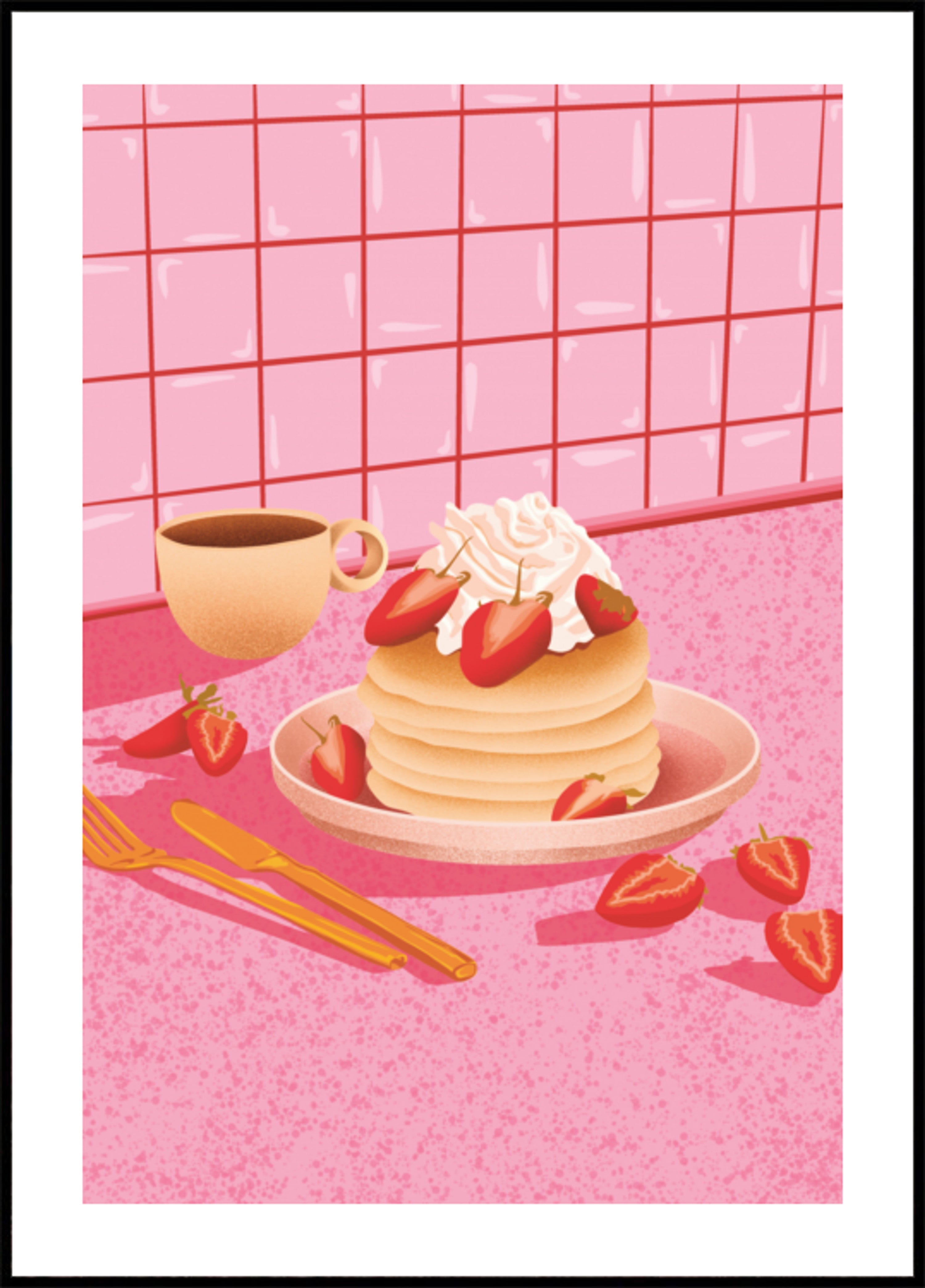 Süße Erdbeerpfannkuchen