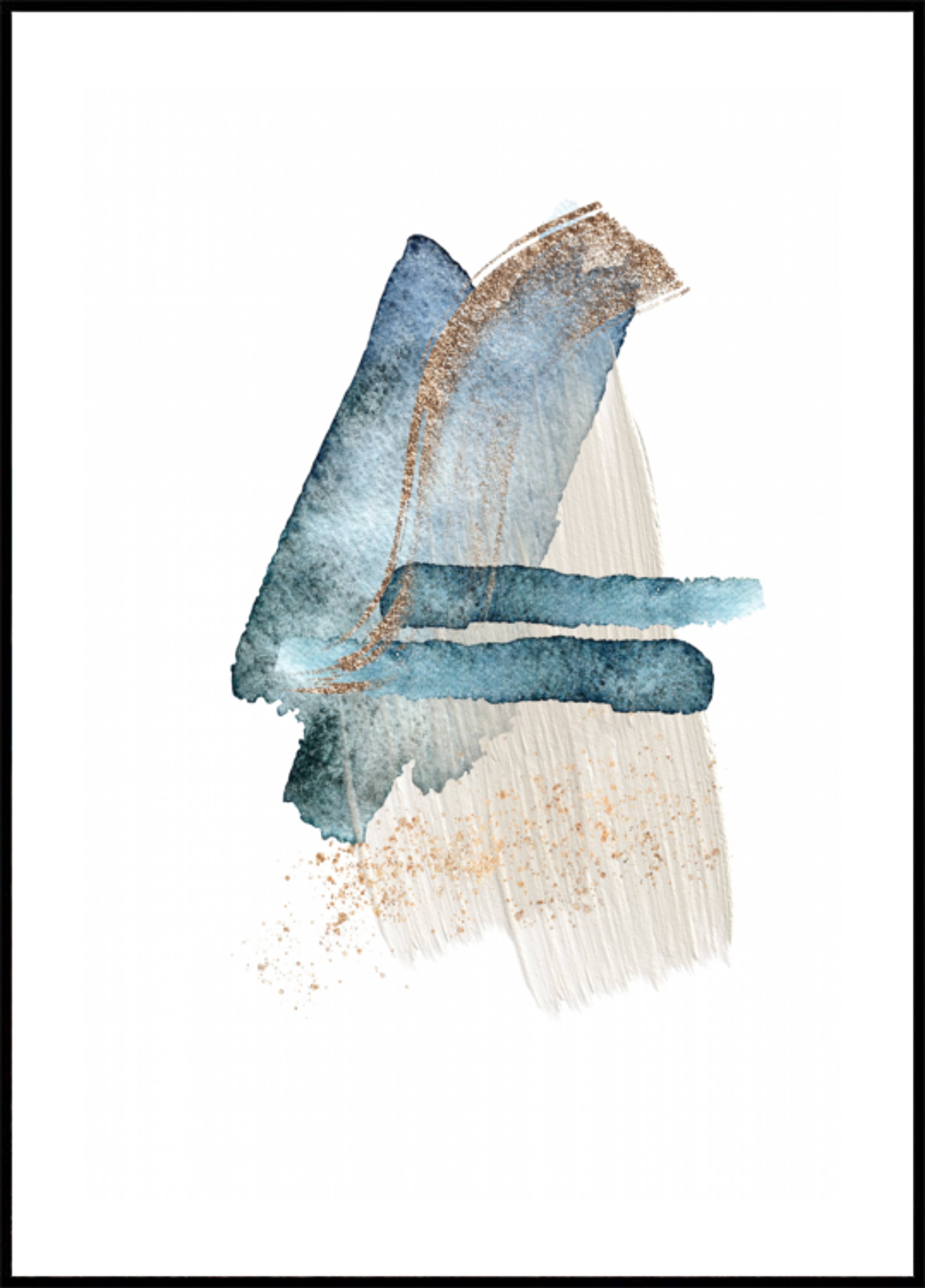 Moderne blaue Goldstriche