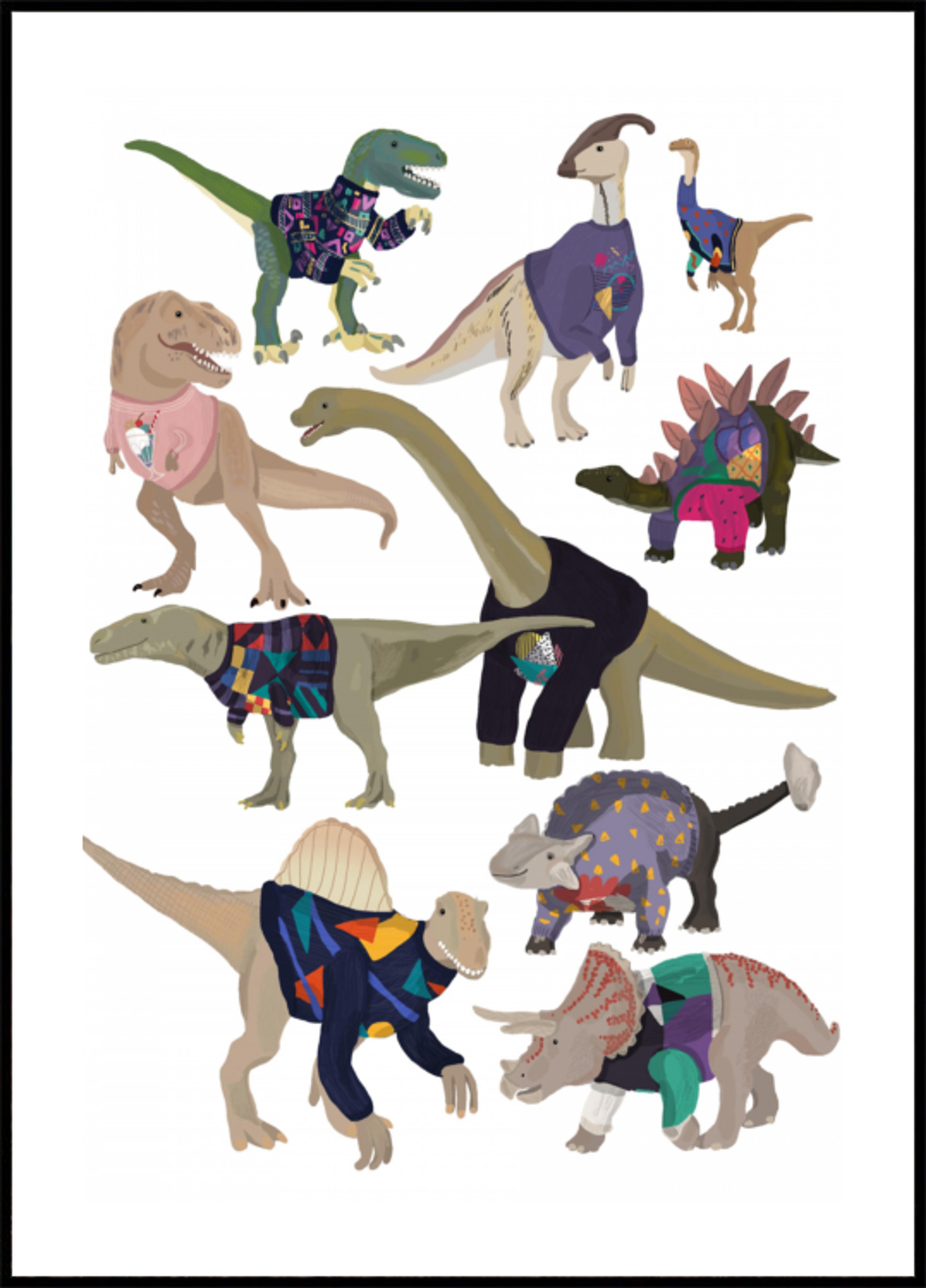 Skurrile Dinosaurier-Pullover