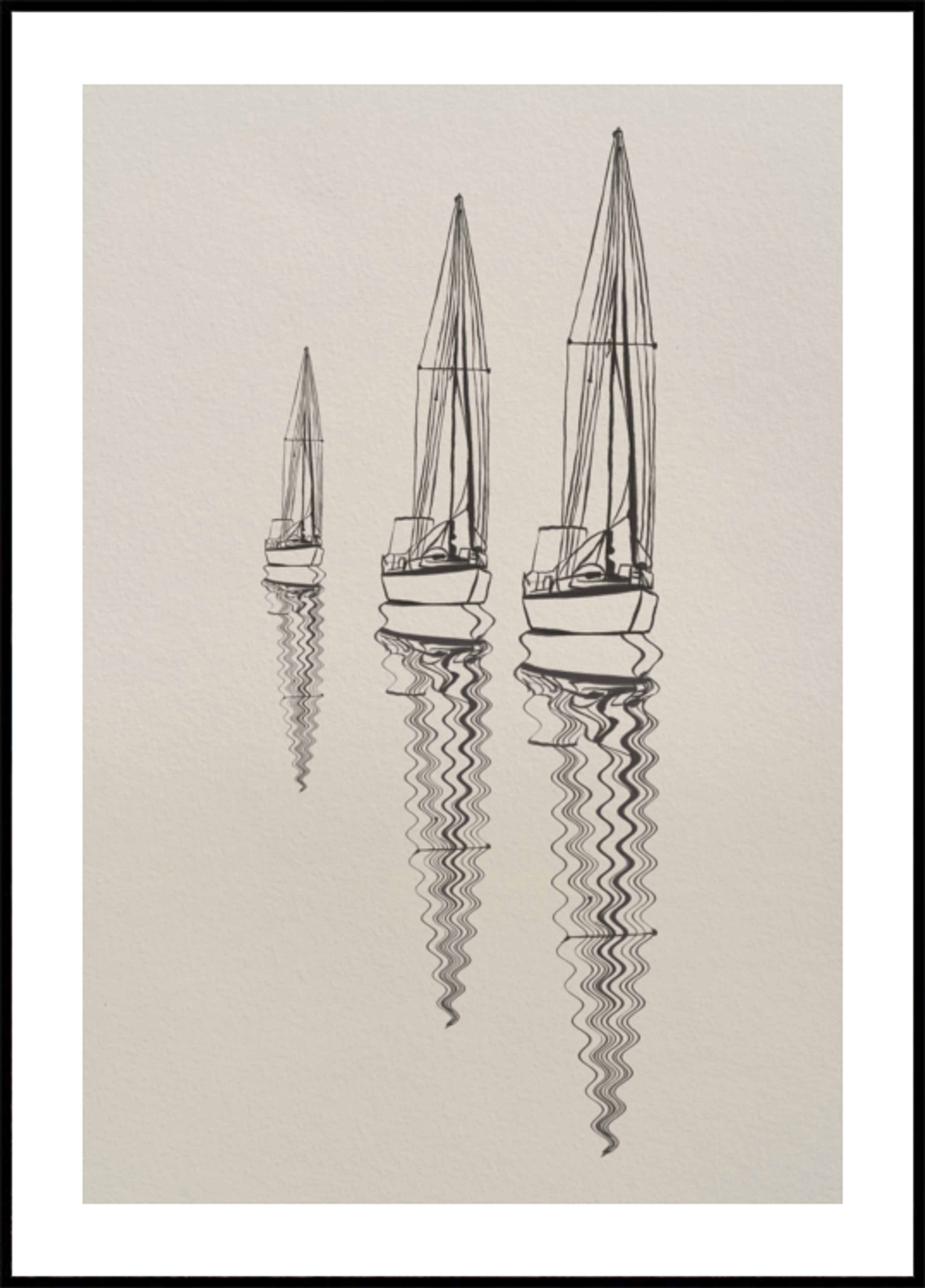 Ruhige Segelboot-Reflexionen