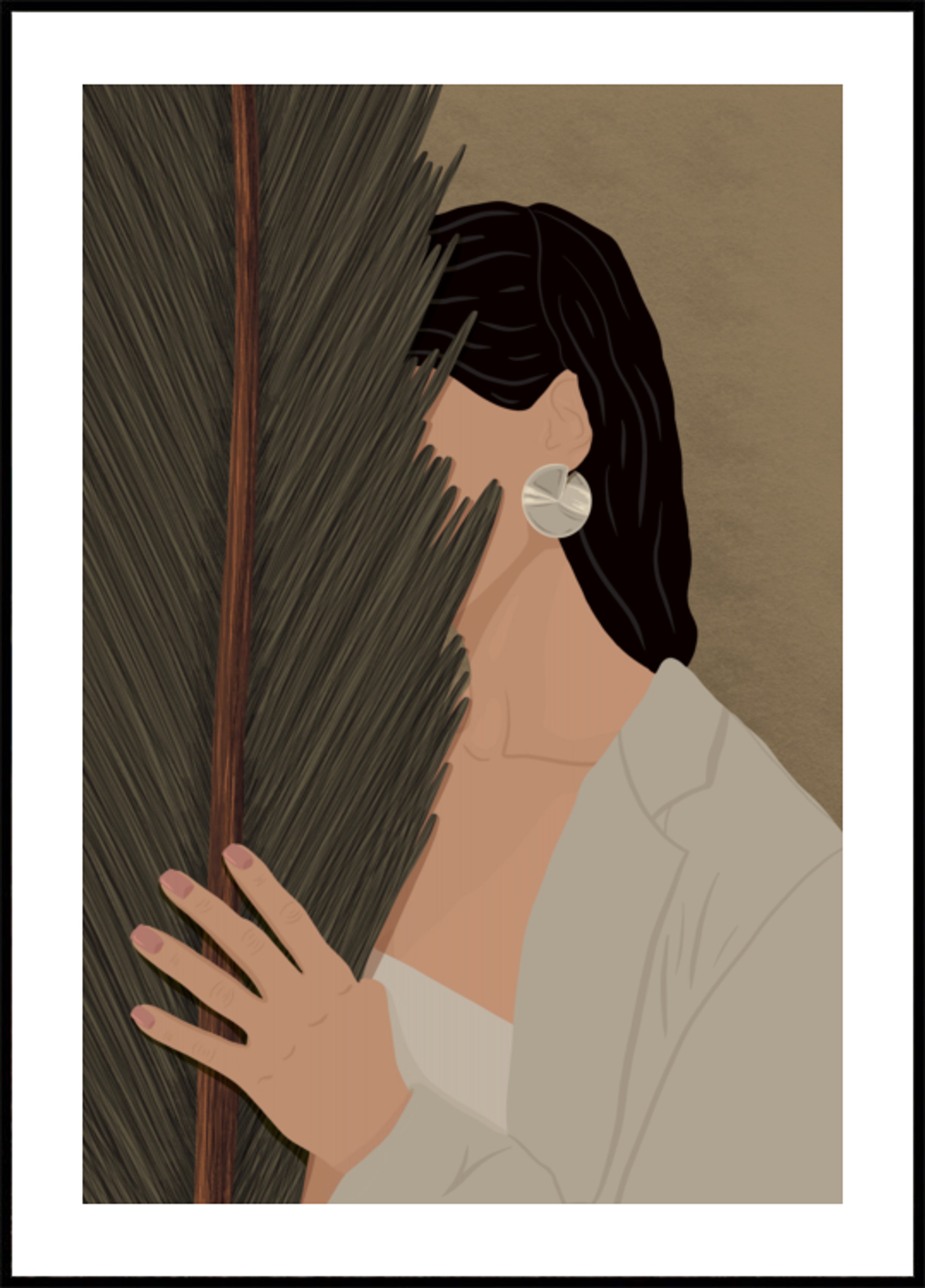 Ruhige Palmenfrau