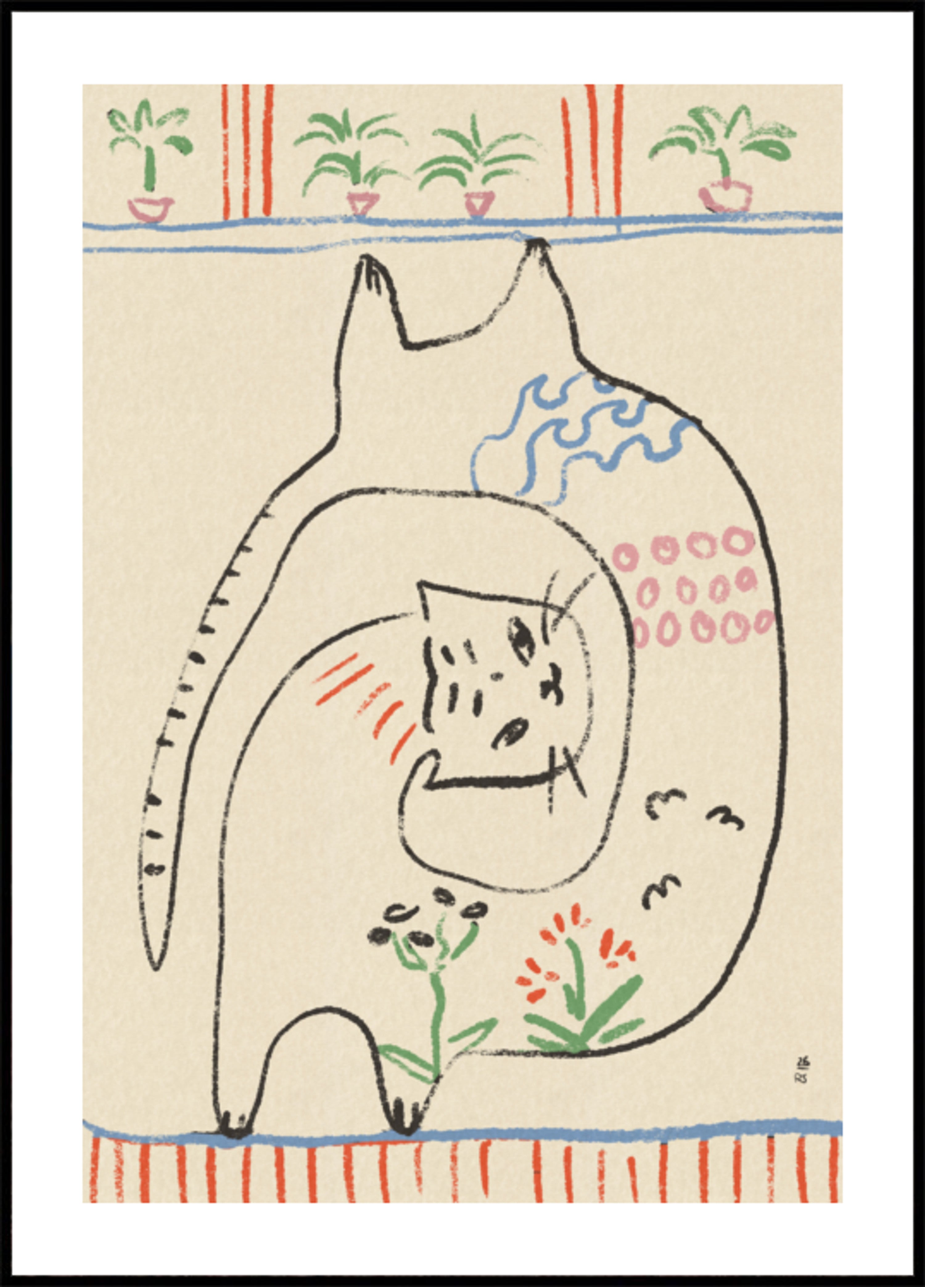 Verspielte Katzen-Illustration