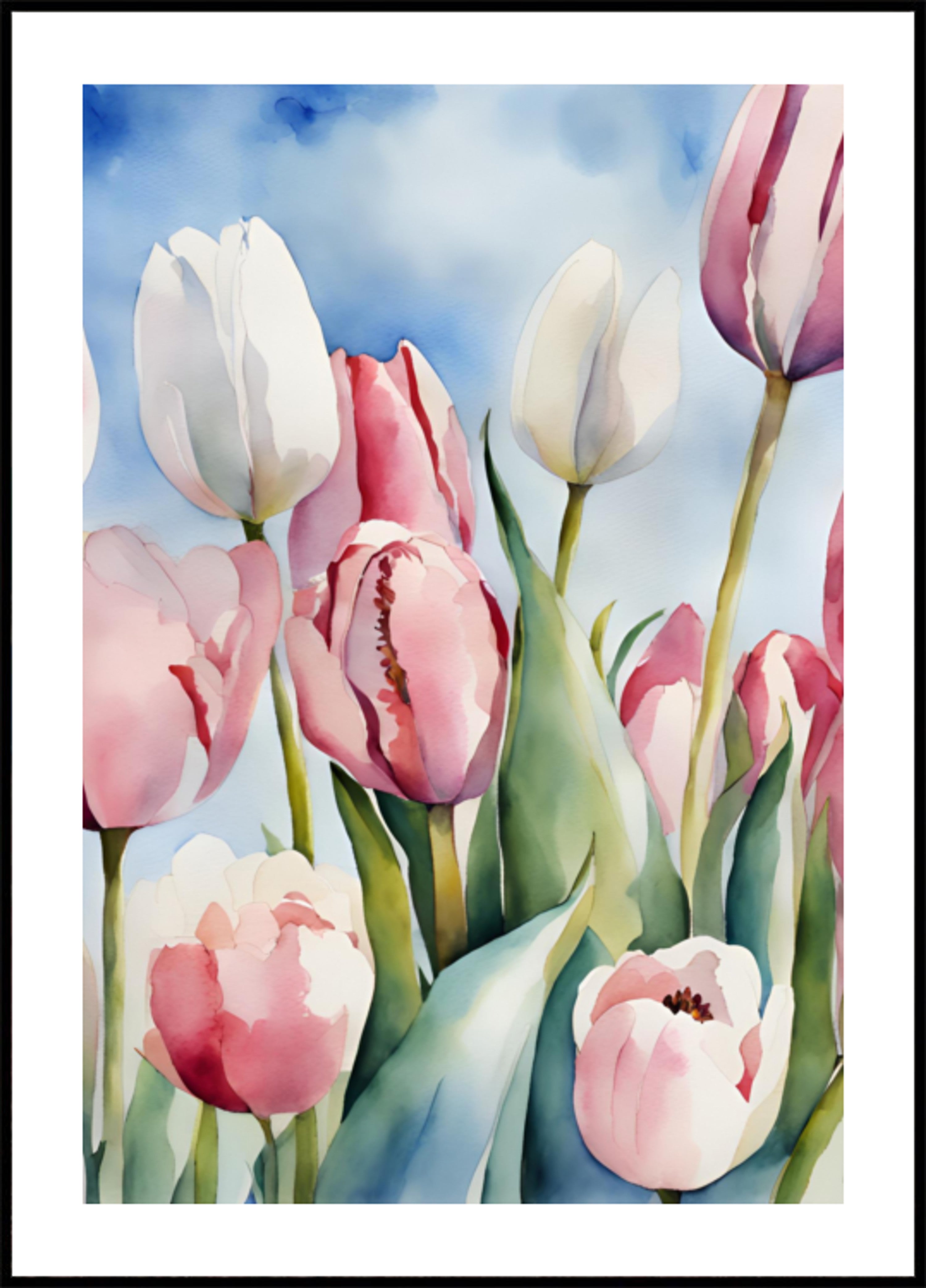 Aquarell Frühlingstulpen
