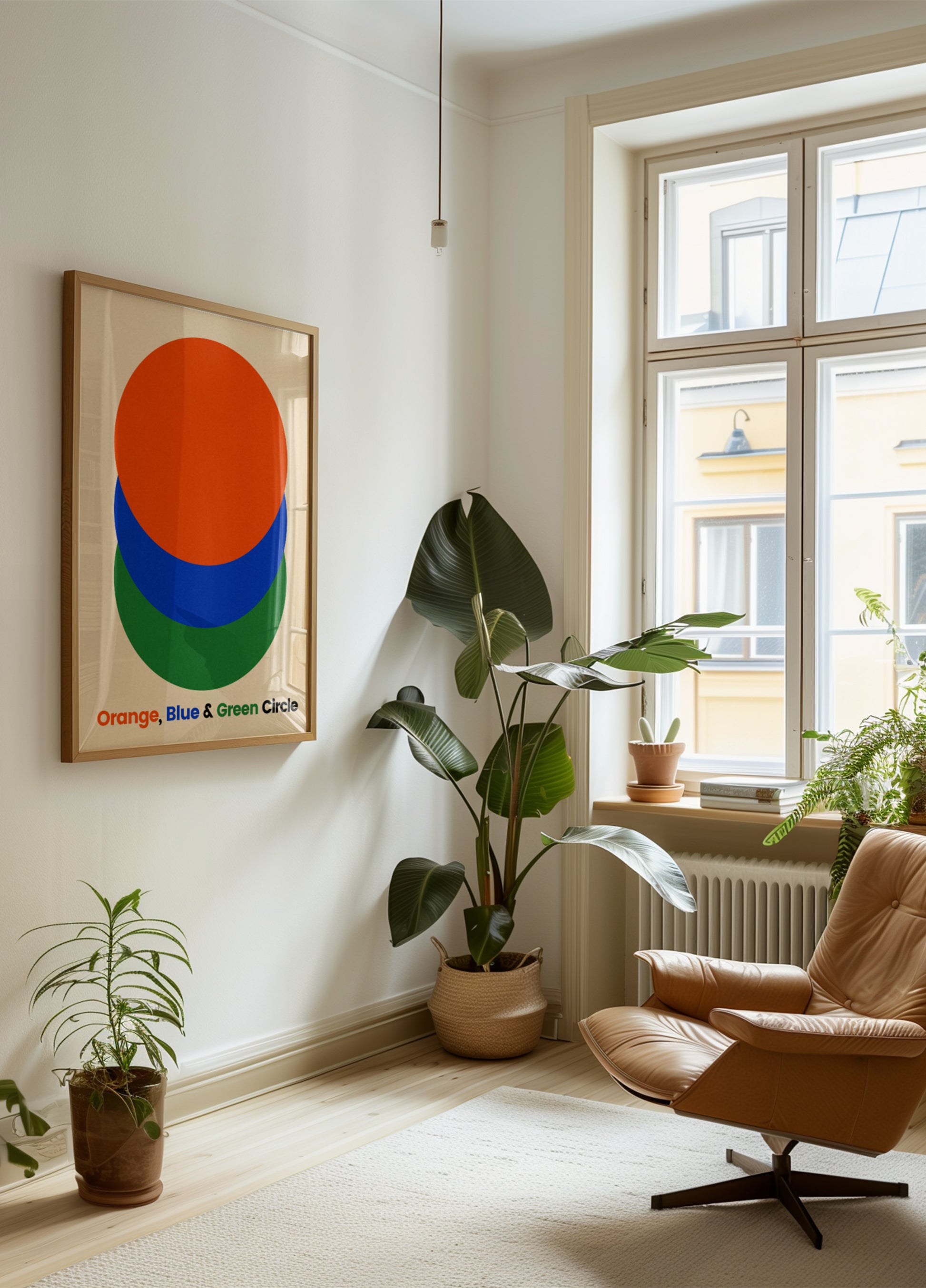 Orange-blau-grüne Kreise