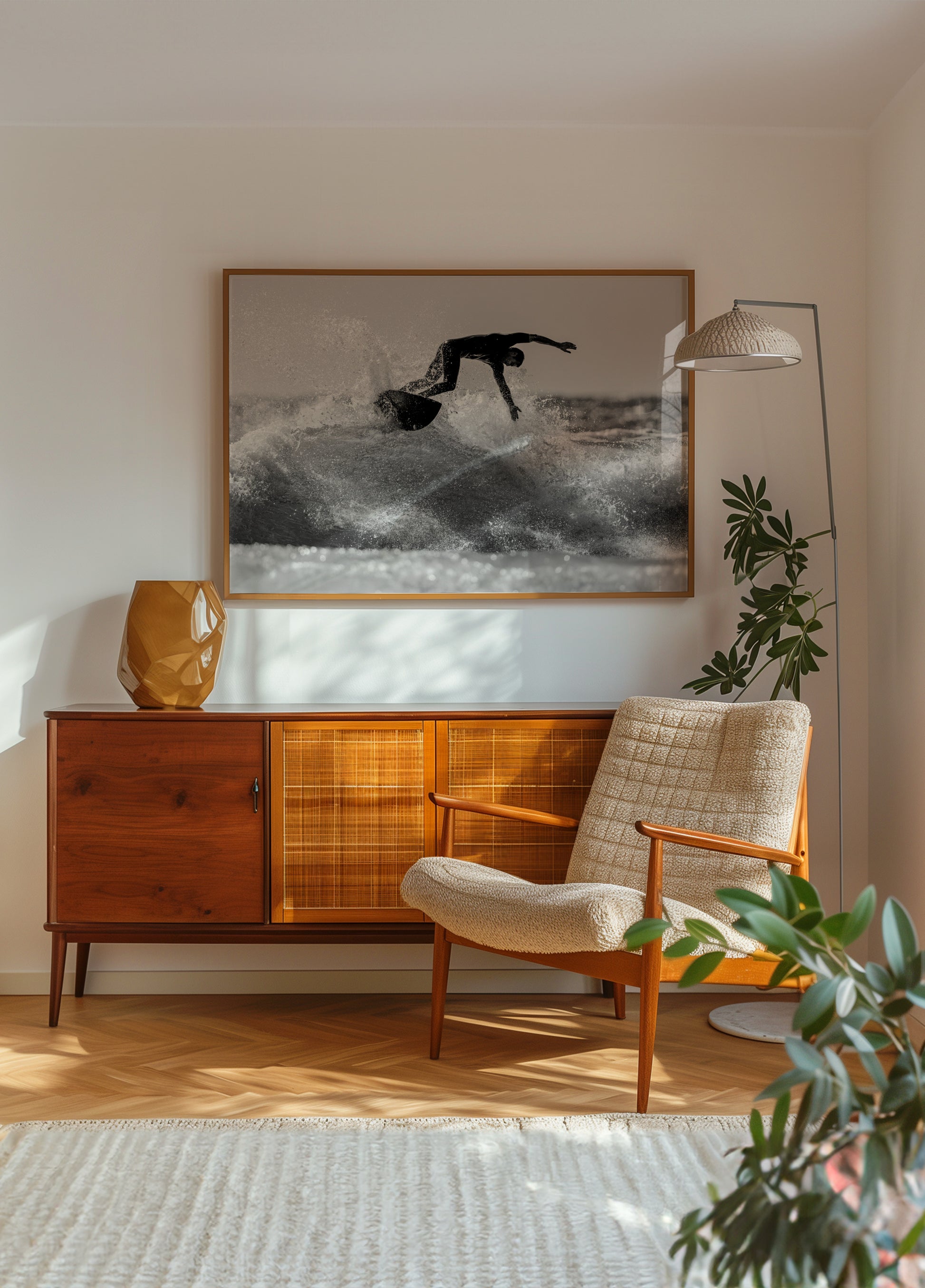 Surfer reitet Meereswelle