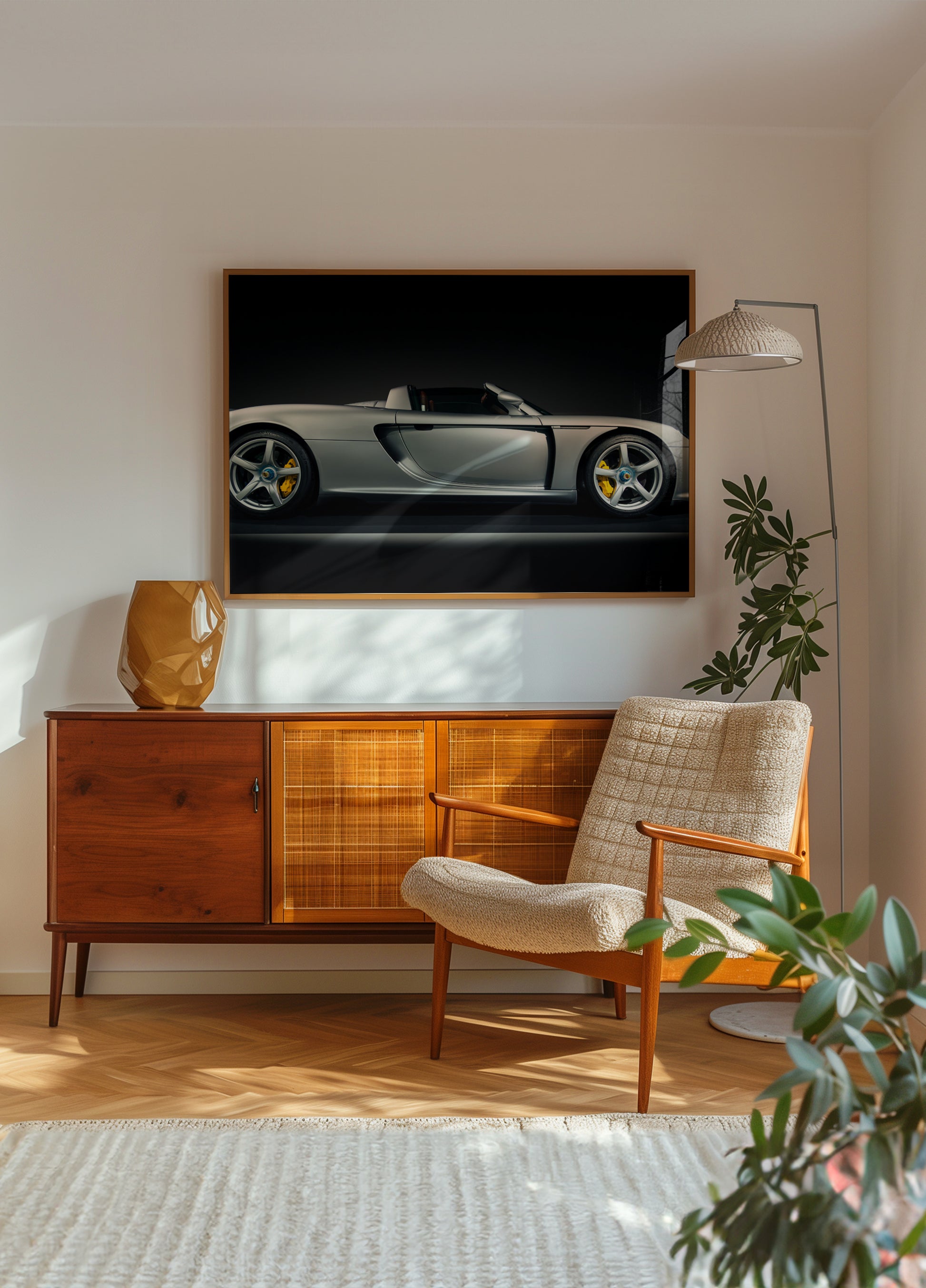 Eleganter silberner Supersportwagen