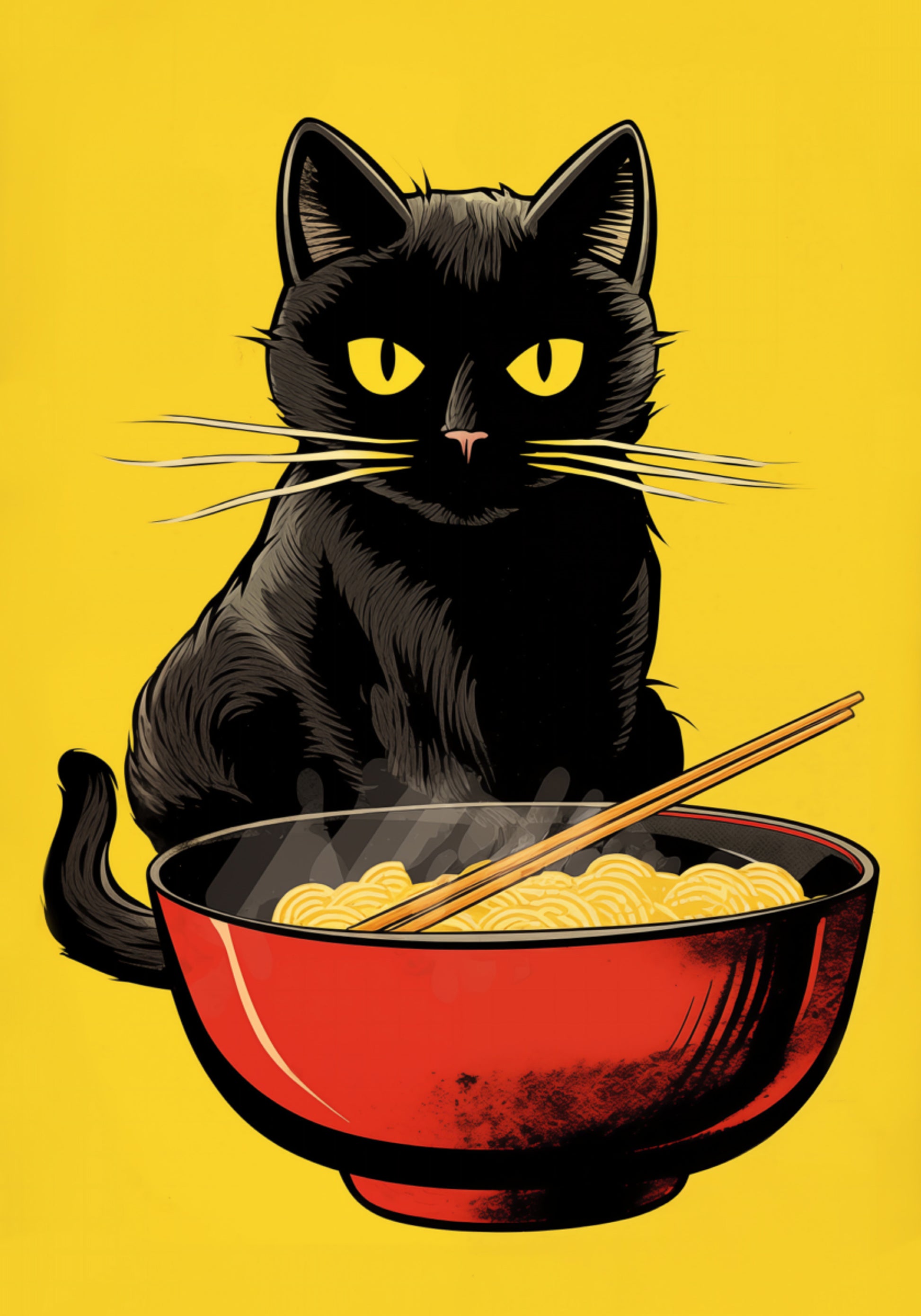 Schwarze Katze Ramenschale