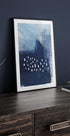 Blue Hues And White Rectangular Elements - Posterbox