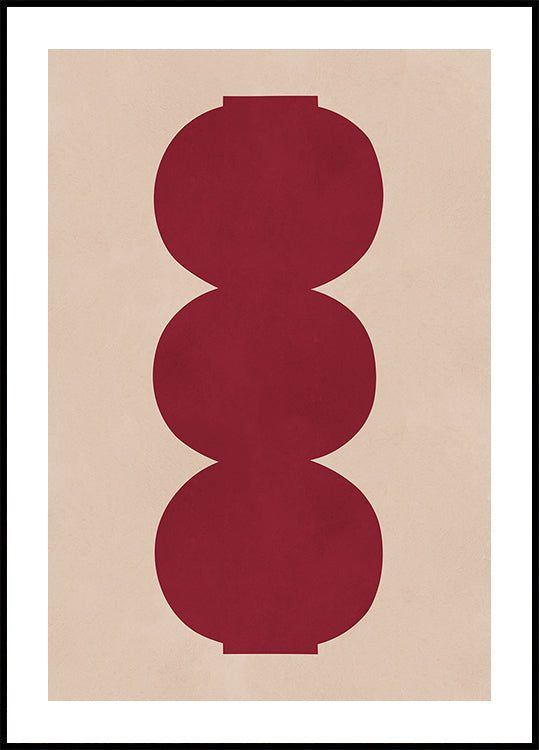 Crimson symmetrical Shapes Plakat - Posterbox